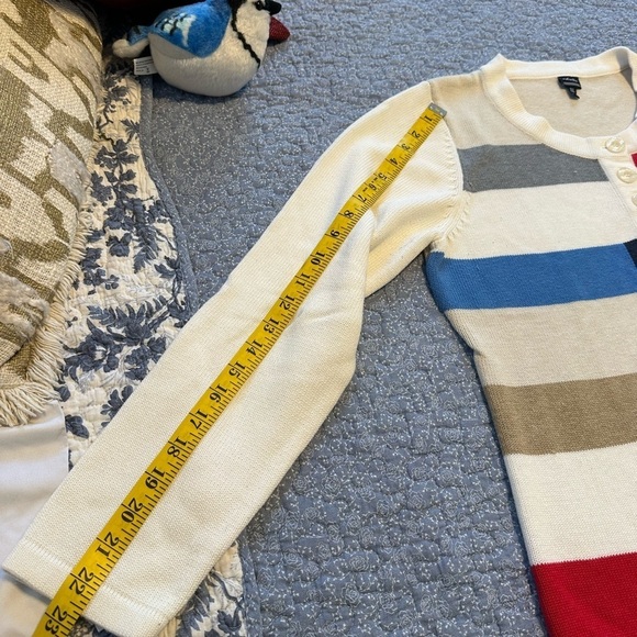 Rafella Sweater Colorblock Striped Casual Classic Chic 3/4 Sleeve Nautical Sz XL - Picture 9 of 11